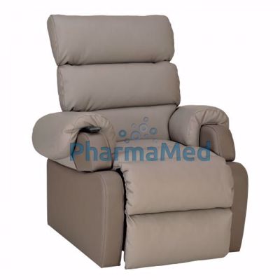 Image sur COCOON1 Fauteuil releveur simili taupe 2 moteurs L50-P45/55