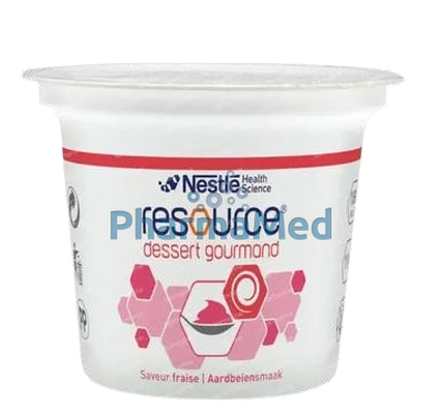 Image sur Nestlé Dessert gourmand - Crème hyperprotéinée fraise - 4x125gr